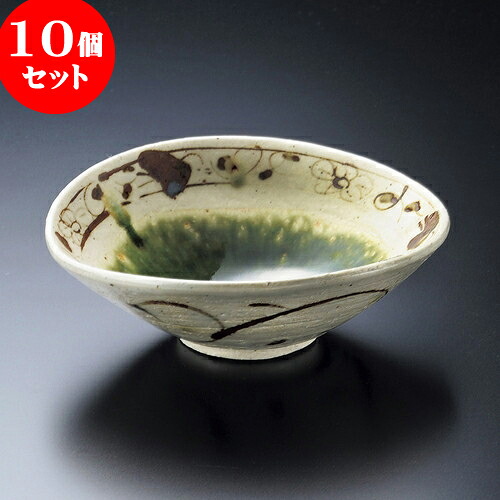 10個セット 向付 織部淵唐草たわみ中鉢 [ 16 x 14 x 5.7cm ] | 和食器 鉢 小鉢 ボウル 浅鉢 料亭 ホテル 食器 業務用 飲食店 カフェ うつわ 器 おしゃれ かわいい ギフト プレゼント 内祝い 誕生日 贈り物 贈答品 おすすめ 食器セット