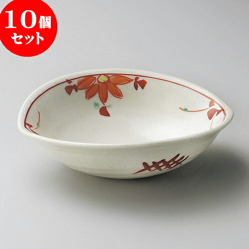 10個セット 向付 赤絵花つなぎすげ傘向付 [ 17.3 x 15 x 5.3cm ] | 和食器 鉢 小鉢 ボウル 浅鉢 料亭 ホテル 食器 業務用 飲食店 カフェ うつわ 器 おしゃれ かわいい ギフト プレゼント 内祝い 誕生日 贈り物 贈答品 おすすめ 食器セット