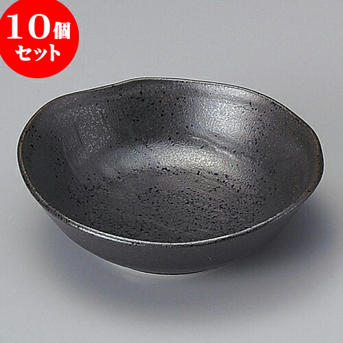10個セット 小鉢 黒14cm変形鉢 [ 14 x 13.5 x 4.5cm ] | 小鉢 小 小さい 鉢 ボウル 万能 人気 おすすめ 食器 業務用 飲食店 カフェ うつわ 器 おしゃれ かわいい ギフト プレゼント内祝い 結婚祝い 誕生日 贈り物 贈答品 食器セット