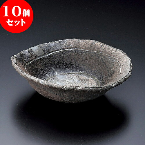 10個セット 大鉢 炭化ボタモチ6.0楕円鉢（信楽焼） [ 18 x 16.5 x 5.5cm ] | 中鉢 盛鉢 取り鉢 ボウル 中 おすすめ 人気 食器 業務用 飲食店 カフェ うつわ 器 おしゃれ かわいい お洒落 ギフト プレゼント 引き出物 内祝い 結婚祝い 誕生日 贈り物 贈答品 食器セット｜せともの本舗