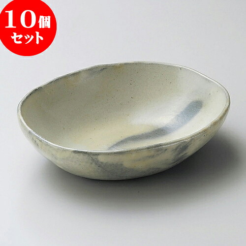 10個セット 向付 白化粧ぼかし楕円鉢（信楽焼） [ 17.5 x 13.5 x 4.5cm ] | 和食器 鉢 小鉢 ボウル 浅鉢 料亭 ホテル 食器 業務用 飲食店 カフェ うつわ 器 おしゃれ かわいい ギフト プレゼント 内祝い 誕生日 贈り物 贈答品 おすすめ 食器セット