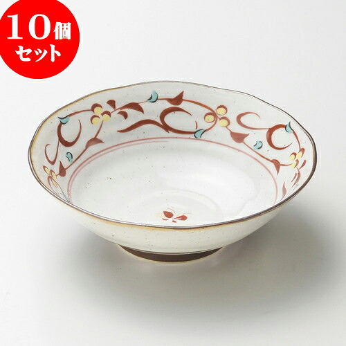 10個セット 小鉢 赤絵唐草平小鉢（有田焼） [ 14.5 x 5cm ] | 小鉢 小 小さい 鉢 ボウル 万能 人気 おすすめ 食器 業務用 飲食店 カフェ うつわ 器 おしゃれ かわいい ギフト プレゼント内祝い 結婚祝い 誕生日 贈り物 贈答品 食器セット
