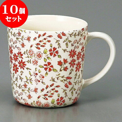 10個セット マグカップ なでしこ丸マグ（赤） [ 11.5 x 8.6 x 8.6cm ] | 人気 おすすめ 食器 洋食器 業務用 飲食店 カフェ うつわ 器 おしゃれ かわいい ギフト プレゼント 誕生日 贈答品 食器セット 食器セット