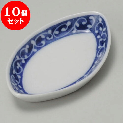 10個セット 陶スプーン 染付唐草レンゲ受皿 [ 7.7 x 5 x 1.2cm ] | れんげ 蓮華 スプーン カトラリ 人気 おすすめ 食器 業務用 飲食店 カフェ うつわ 器 おしゃれ かわいい ギフト プレゼント 引き出物 誕生日 贈り物 贈答品 食器セット｜せともの本舗