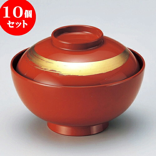 10個セット ［ＴＡ］4.5寸仙才雑煮椀 朱内朱一筆身・蓋 [ 13.7 x 10.1cm 500cc ] | 小吹椀 汁椀 お椀 煮物碗 吸物椀 プレゼント ギフト 結婚祝い 引き出物 内祝い 開店祝い 退職祝い せともの 瀬戸物 贈答品 贈り物 人気 通販 おしゃれ かわいい 業務用 飲食店｜せともの本舗 27,951円