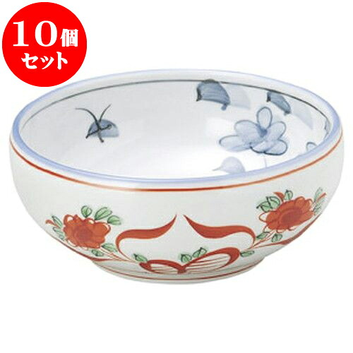 10個セット 和陶オープン 赤絵花 6.0サラダボール [ 18.5 x 7.5cm ] | 人気 おすすめ 食器 洋食器 業務用 飲食店 カフェ うつわ 器 おしゃれ かわいい ギフト プレゼント 誕生日 贈答品 食器セット 食器セット｜せともの本舗