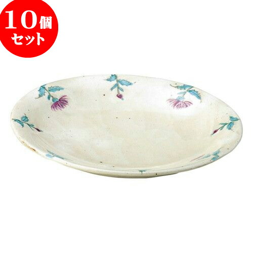 10個セット 和陶オープン 手描きあざみ 7.0皿 [ 22.8 x 3.2cm ] | 人気 おすすめ 食器 洋食器 業務用 飲食店 カフェ うつわ 器 おしゃれ かわいい ギフト プレゼント 誕生日 贈答品 食器セット 食器セット