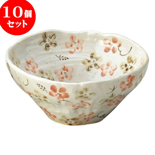 10個セット 和陶オープン 藍の花 盛鉢（中）赤 [ 18.5 x 8cm ] | 人気 おすすめ 食器 洋食器 業務用 飲食店 カフェ うつわ 器 おしゃれ かわいい ギフト プレゼント 誕生日 贈答品 食器セット 食器セット｜せともの本舗