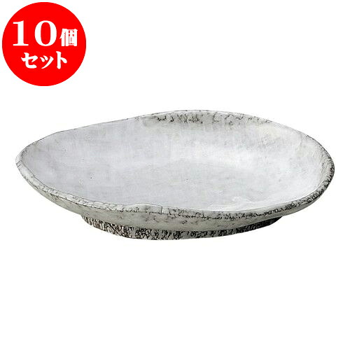 10個セット 和陶オープン 白刷毛目 6.5号小判皿 [ 20 x 14.5 x 3.5cm ] | 人気 おすすめ 食器 洋食器 業務用 飲食店 カフェ うつわ 器 おしゃれ かわいい ギフト プレゼント 誕生日 贈答品 食器セット 食器セット｜せともの本舗