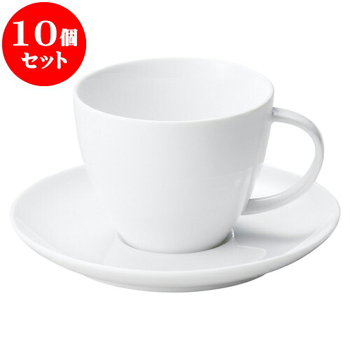 10個セット 洋陶オープン シェフズスタイル カプチーノ碗皿 [ 碗 10.5 x 8.4 x 6.6cm 230cc ][ 皿 14.1 x 1.8cm ] | コーヒー カップ ティー 紅茶 喫茶 人気 おすすめ 食器 洋食器 業務用 飲食店 カフェ おしゃれ かわいい ギフト 引き出物 誕生日 食器セット