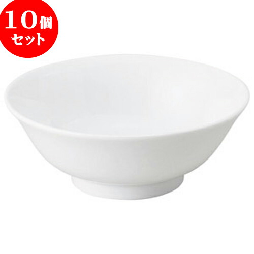 10個セット 中華オープン チャイナロード（白磁） 6寸反高台丼 [ 18.5 x 7.1cm ] | 人気 おすすめ 食器 洋食器 業務用 飲食店 カフェ うつわ 器 おしゃれ かわいい ギフト プレゼント 誕生日 贈答品 食器セット 食器セット