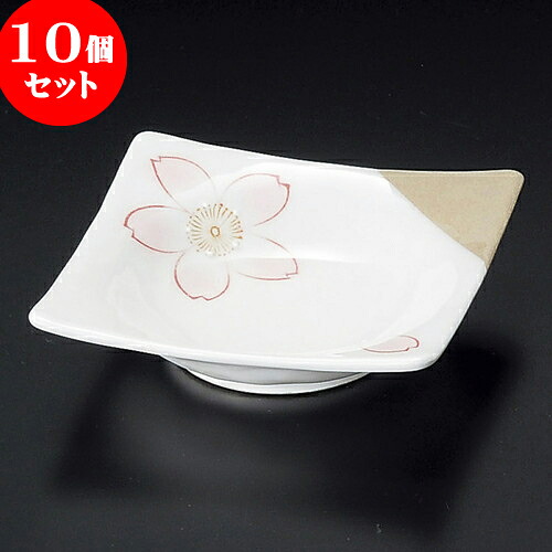 10個セット 小鉢 粉引桜角鉢 [ 12 x 12 x 3cm ] | 小鉢 小 小さい 鉢 ボウル 万能 人気 おすすめ 食器 業務用 飲食店 カフェ うつわ 器 おしゃれ かわいい ギフト プレゼント内祝い 結婚祝い 誕生日 贈り物 贈答品 食器セット