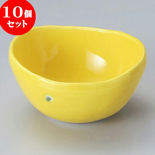 10個セット 組小鉢 黄輝楕円小鉢（大） [ 13.5 x 12.5 x 7cm ] | 小鉢 中鉢 ボウル ボール 食器 業務用 飲食店 カフェ うつわ 器 おしゃれ かわいい お洒落 可愛い ギフト プレゼント 引き出物 内祝い 結婚祝い 誕生日 贈り物 贈答品 おすすめ 取り皿 食器セット