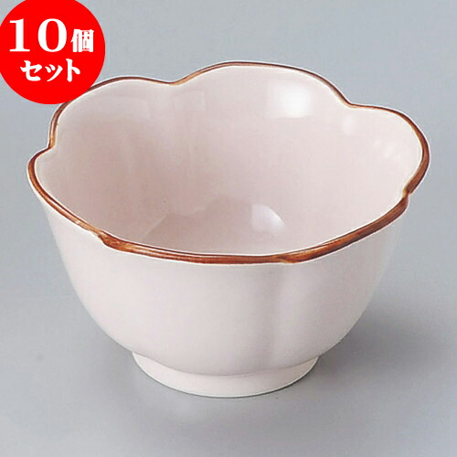 10個セット 組小鉢 花型ピンク小鉢（小） [ 8.8 x 5.3cm ] | 小鉢 中鉢 ボウル ボール 食器 業務用 飲食店 カフェ うつわ 器 おしゃれ かわいい お洒落 可愛い ギフト プレゼント 引き出物 内祝い 結婚祝い 誕生日 贈り物 贈答品 おすすめ 取り皿 食器セット