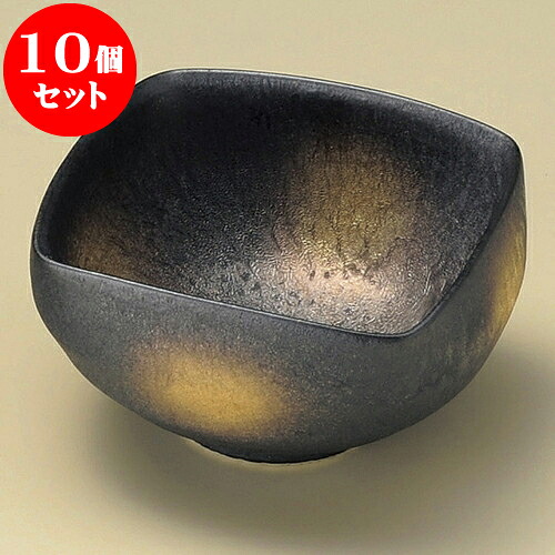 10個セット 小鉢 黒ゆず結晶金彩四方なぶり小鉢（有田焼） [ 11.5 x 11.5 x 6cm ] | 小鉢 小 小さい 鉢 ボウル 万能 人気 おすすめ 食器 業務用 飲食店 カフェ うつわ 器 おしゃれ かわいい ギフト プレゼント内祝い 結婚祝い 誕生日 贈り物 贈答品 食器セット｜せともの本舗