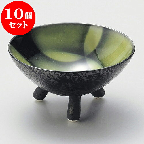 10個セット 小附 うぐいす水玉三つ足小付（有田焼） [ 10.5 x 5cm ] | 和食器 鉢 小鉢 ボウル 料亭 ホテル 食器 業務用 飲食店 カフェ うつわ 器 おしゃれ かわいい ギフト プレゼント 内祝い 誕生日 贈り物 贈答品 おすすめ 食器セット