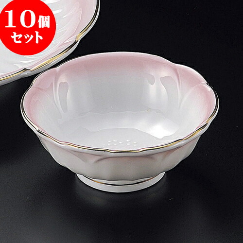 10個セット 天皿 渕金ピンク吹梅型呑水 [ 11 x 4.7cm ] | 和食器 呑水 とんすい 玉割 料亭 ホテル 食器 業務用 飲食店 カフェ うつわ 器 おしゃれ かわいい ギフト プレゼント 内祝い 誕生日 贈り物 贈答品 おすすめ 食器セット