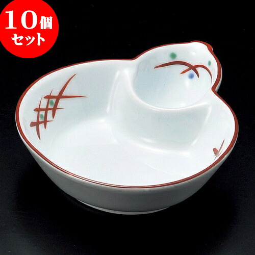 10個セット 松花堂 赤絵武蔵野ひさご型鉢 [ 10.3 x 12.5 x 2.9cm ] | 弁当 小鉢 豆皿 幕ノ内 人気 おすすめ 食器 業務用 飲食店 カフェ うつわ 器 おしゃれ かわいい ギフト プレゼント 引き出物 誕生日 贈り物 贈答品 食器セット
