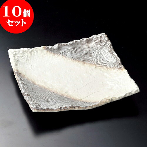 10個セット 萬古焼大皿 かすみ志野10号四ツ足正角皿（萬古焼） [ 31 x 31 x 5.3cm ] | 大きい お皿 大皿 盛り皿 盛皿 人気 おすすめ パスタ皿 パーティー 食器 業務用 飲食店 カフェ うつわ 器 ギフト プレゼント誕生日 贈り物 贈答品 おしゃれ かわいい 食器セット｜せともの本舗 34,606円