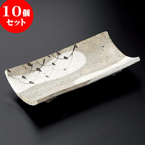 10個仕掛ける 焼物皿 粉引塗分草文焼物皿 [ 21 x 11.2 x 3.7糎 ] | 焼き物皿 ビステキ皿 サンマ 焼き魚 食器 御役目用 飲食店 喫茶店 うつわ 器 かっこ良い 愛くるしげ 着飾る 差し上げ物 差し上げ物 差し上げ物 内祝い 一緒になるお祭り 生まれ落ちる日 差し上げ物 さし上げる品 おすすめ 一般受け 食器仕掛ける 食器-皿・プレート-キッチン用品・食器・調理器具