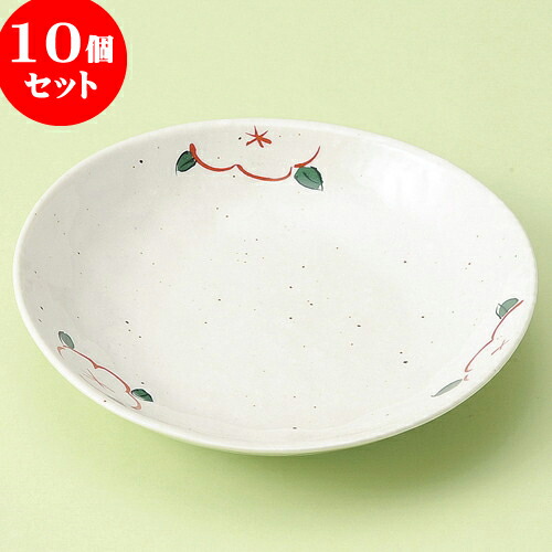 10個セット 取皿 雪粉引赤絵花5.0楕円深皿 [ 16.7 x 16 x 3.5cm ] | 取り皿 フルーツ皿 菓子皿 食器 業務用 飲食店 カフェ うつわ 器 おしゃれ かわいい お洒落 可愛いギフト プレゼント 引き出物 内祝い 結婚祝い 誕生日 贈り物 贈答品 おすすめ 人気 食器セット