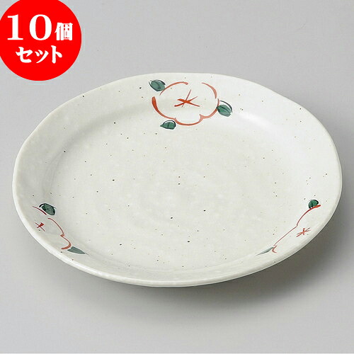 10個セット 取皿 雪粉引赤絵花5.0丸皿 [ 16.2 x 2.6cm ] | 取り皿 フルーツ皿 菓子皿 食器 業務用 飲食店 カフェ うつわ 器 おしゃれ かわいい お洒落 可愛いギフト プレゼント 引き出物 内祝い 結婚祝い 誕生日 贈り物 贈答品 おすすめ 人気 食器セット｜せともの本舗