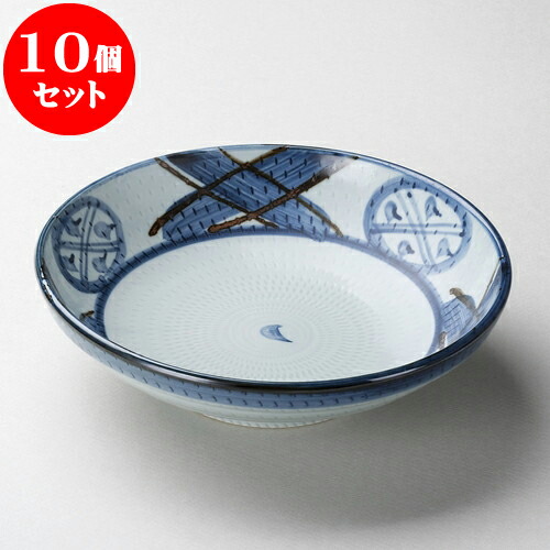 10個セット 麺皿 錆格子丸紋トチリ7.0麺皿 [ 21.5 x 5.8cm ] | そば 蕎麦 めん 麺おすすめ 人気 食器 業務用 飲食店 カフェ うつわ 器 おしゃれ かわいい お洒落 可愛い ギフト プレゼント 引き出物 内祝い 結婚祝い 誕生日 贈り物 贈答品 食器セット