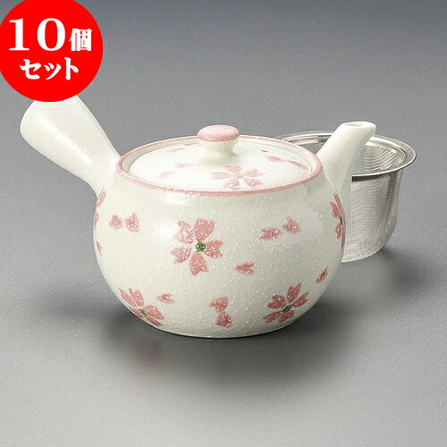10個セット 急須 さくら淡雪急須（アミ付）350cc ] | ポット 急須 きゅうす 土瓶 お茶 一服 まったり 人気 おすすめ 食器 業務用 飲食店 カフェ うつわ 器 おしゃれ かわいい ギフト プレゼント 引き出物 誕生日 贈り物 贈答品 食器セット