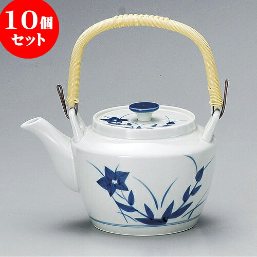 10個セット 土瓶 青磁桔梗M8号土瓶（有田焼） [ 15 x 13cm 1,400cc ] | ポット 急須 土瓶 お茶 大きい 一服 まったり 人気 おすすめ 食器 業務用 飲食店 カフェ うつわ 器 おしゃれ かわいい ギフト プレゼント 引き出物 誕生日 贈り物 贈答品 食器セット