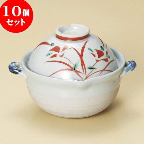 10個仕掛ける 雑煮鍋 赤花両手なべ [ 16 x 13.5 x 11.5糎 350竓 ] | 一般受け おすすめ 食器 洋食器 お役目用 飲食店 喫茶店 うつわ 器 今めかしい 可愛らしい 差し上げ物 差し上げ物 生まれ落ちる日 譲りわたす品 食器仕掛ける 食器仕掛ける