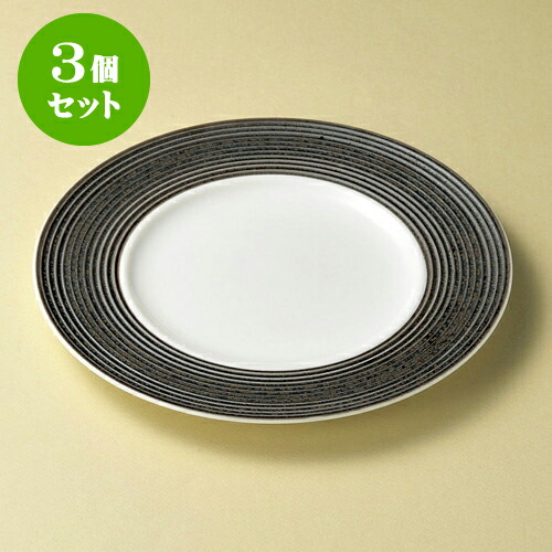 3個セット丸皿 リベラブラック24cmミート [ 24.2 x 1.9cm ] | 中皿 デザート皿 取り皿 人気 おすすめ 食器 業務用 飲食店 カフェ うつわ 器 おしゃれ かわいい ギフト プレゼント 引き出物 誕生日 贈り物 贈答品 食器セット