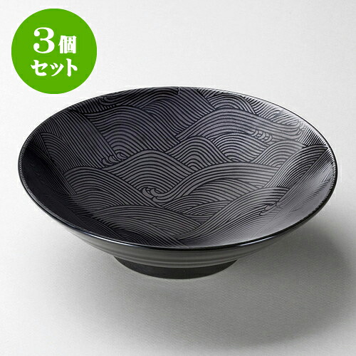 3個セット麺皿 銀彩青海波8.0麺鉢 [ 24.5 x 7.5cm ] | そば 蕎麦 めん 麺おすすめ 人気 食器 業務用 飲食店 カフェ うつわ 器 おしゃれ かわいい お洒落 可愛い ギフト プレゼント 引き出物 内祝い 結婚祝い 誕生日 贈り物 贈答品 食器セット