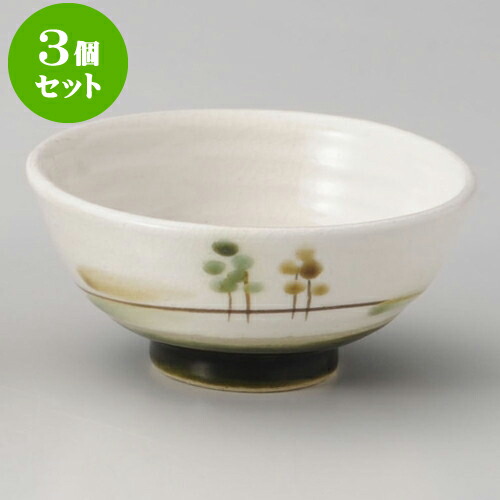 3個セット睦揃 粉引風景茶碗（小） [ 11 x 5.8cm ] 料亭 旅館 和食器 飲食店 業務用 | 茶碗 湯呑 ペア 夫婦 湯のみ ちゃわん 人気 おすすめ 食器 業務用 飲食店 カフェ うつわ 器 おしゃれ かわいい ギフト プレゼント 引き出物 誕生日 贈り物 贈答品 食器セット