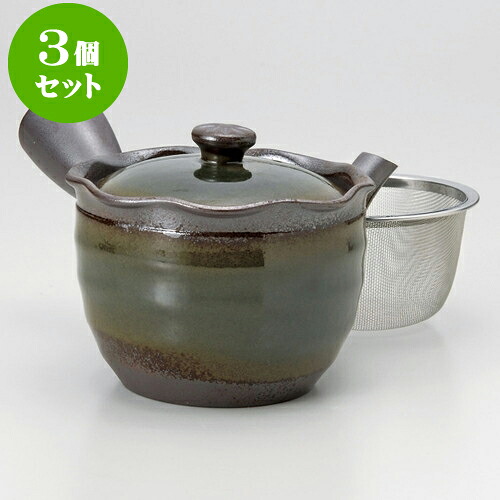 3個セット急須 万古急須1.5はなかご緑（カゴ網付）（萬古焼）300cc ] | ポット 急須 きゅうす 土瓶 お茶 一服 まったり 人気 おすすめ 食器 業務用 飲食店 カフェ うつわ 器 おしゃれ かわいい ギフト プレゼント 引き出物 誕生日 贈り物 贈答品 食器セット｜せともの本舗