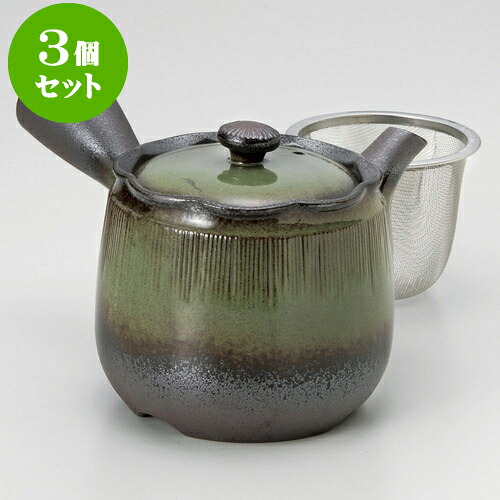 3個セット急須 万古急須2.0花花森林（カゴ網付）（萬古焼）380cc ] | ポット 急須 きゅうす 土瓶 お茶 一服 まったり 人気 おすすめ 食器 業務用 飲食店 カフェ うつわ 器 おしゃれ かわいい ギフト プレゼント 引き出物 誕生日 贈り物 贈答品 食器セット