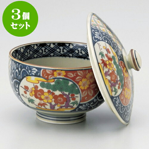 3個セット蓋付煎茶 古伊万里松竹梅蓋付汲出（有田焼） [ 9.5 x 8.5cm 170cc ] | 湯呑 湯のみ せん茶 千茶 一服 人気 おすすめ 食器 業務用 飲食店 カフェ うつわ 器 おしゃれ かわいい ギフト プレゼント 引き出物 誕生日 贈り物 贈答品 食器セット