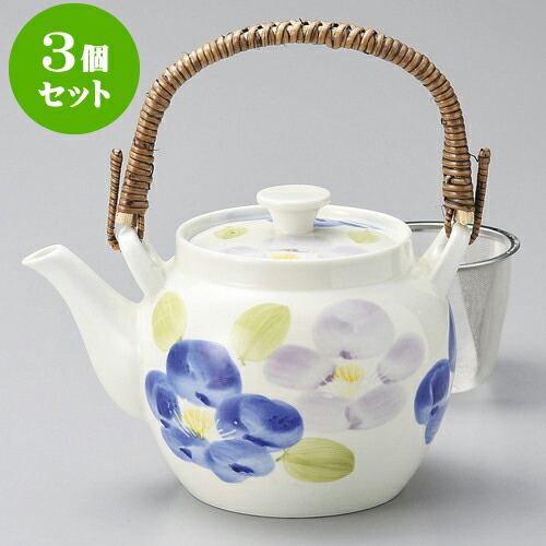 メール便送料無料対応可 急須 かわいい おしゃれ 器 うつわ カフェ 飲食店 業務用 食器 おすすめ 人気 まったり 一服 大きい お茶 土瓶 急須 ポット 1 400ｃｃ 二色回り花u付8号土瓶 3個セット土瓶 ギフト 贈答品 贈り物 誕生日 引き出物 プレゼント Www Crbsol Su