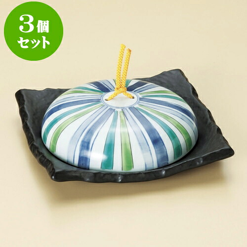 3個セット陶板 十草模様石目正角陶板鍋（小）（蓋強化） [ 17.2 x 17.2 x 5.2cm ] | 人気 おすすめ 食器 洋食器 業務用 飲食店 カフェ うつわ 器 おしゃれ かわいい ギフト プレゼント 誕生日 贈答品 食器セット 食器セット｜せともの本舗
