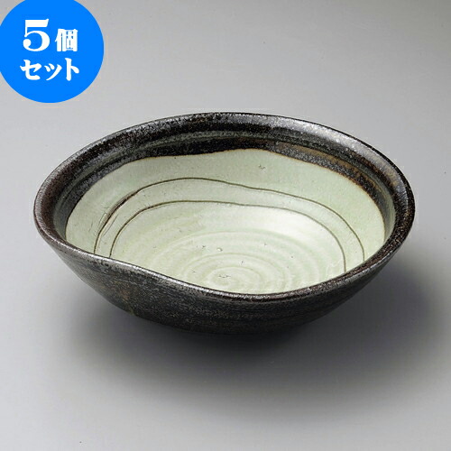 5個セット 大鉢 粉引クシ目ひねり9.0平鉢 [ 27.2 x 26.8 x 9cm ]| 鉢 パスタ皿 盛り鉢 ボウル 大きい おすすめ 食器 業務用 飲食店 カフェ うつわ 器 ギフト プレゼント 内祝い 結婚祝い 誕生日 贈り物 贈答品 おしゃれ かわいい 食器セット