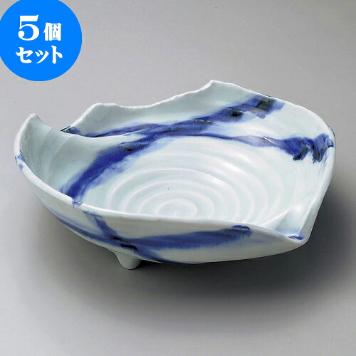 5個セット 大鉢 呉須格子四ツ切8.0鉢 [ 25.3 x 25 x 7.3cm ]| 鉢 パスタ皿 盛り鉢 ボウル 大きい おすすめ 食器 業務用 飲食店 カフェ うつわ 器 ギフト プレゼント 内祝い 結婚祝い 誕生日 贈り物 贈答品 おしゃれ かわいい 食器セット