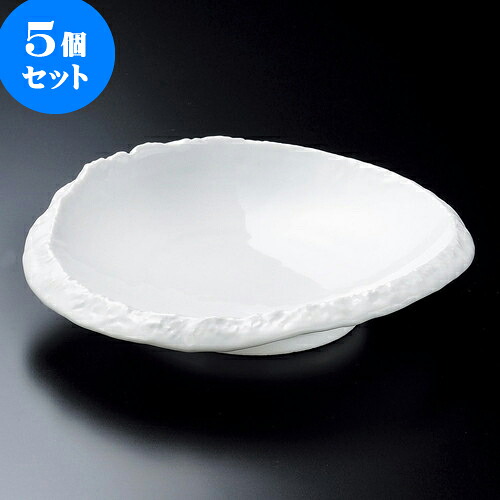 5個セット向付 強化ホワイトオーバル向付 [ 18 x 18.5 x 4.5cm ] | 和食器 鉢 小鉢 ボウル 浅鉢 料亭 ホテル 食器 業務用 飲食店 カフェ うつわ 器 おしゃれ かわいい ギフト プレゼント 内祝い 誕生日 贈り物 贈答品 おすすめ 食器セット