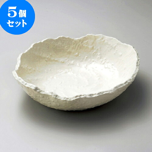 5個セット大鉢 白地うず潮8号盛鉢（萬古焼） [ 25 x 22.3 x 5.5cm ] | 盛り鉢 盛鉢 万能 取り鉢 おすすめ 食器 業務用 飲食店 カフェ うつわ 器 おしゃれ かわいい お洒落 可愛い おしゃれ かわいい お洒落 可愛い 食器セット