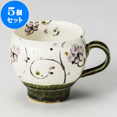 5個セット マグカップ 織部花唐草マグ [ 8.7 x 7.6cm 300cc ] | 人気 おすすめ 食器 洋食器 業務用 飲食店 カフェ うつわ 器 おしゃれ かわいい ギフト プレゼント 誕生日 贈答品 食器セット 食器セット｜せともの本舗