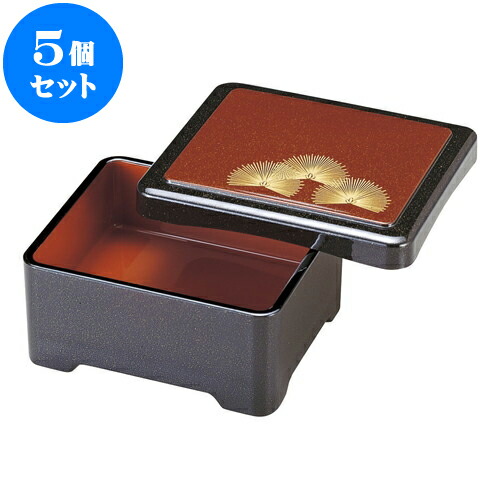 5個セット ［Ａ］象足丼重 朱パール若松内朱 [ 16.8 x 14.3 x 7.6cm ] | お重 鰻 天丼 かつ丼 うどん そば 蕎麦 プレゼント ギフト 結婚祝い 引き出物 内祝い 開店祝い 退職祝い 贈答品 贈り物 人気 通販 おしゃれ かわいい 業務用 飲食店