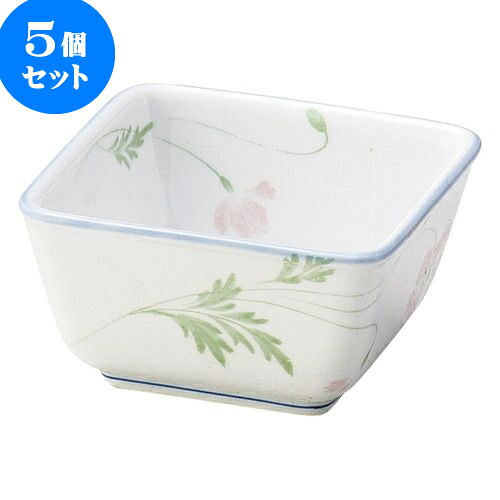 5個セット 和陶オープン マーガレット 角鉢（小） [ 8.5 x 8.5 x 4.5cm ] | 人気 おすすめ 食器 洋食器 業務用 飲食店 カフェ うつわ 器 おしゃれ かわいい ギフト プレゼント 誕生日 贈答品 食器セット 食器セット