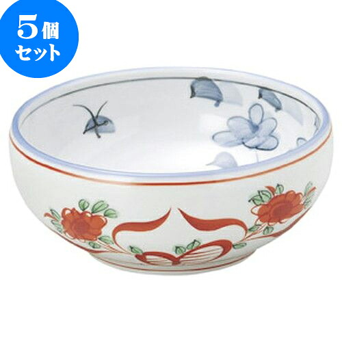 5個仕掛ける 和陶開けっ広げ 赤絵花 6.0サラダ菜どんぶり鉢 [ 18.5 x 7.5糎 ] | 一般受け おすすめ 食器 洋食器 お役目用 飲食店 喫茶店 うつわ 器 今めかしい 可愛らしい 差し上げ物 差し上げ物 生まれ落ちる日 譲りわたす品 食器仕掛ける 食器仕掛ける