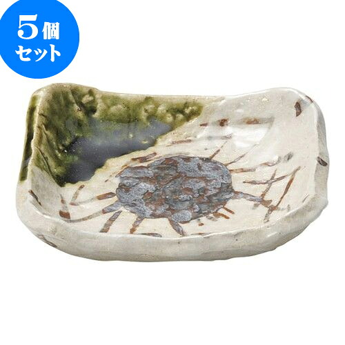 5個セット 和陶オープン 志野かに 角取り皿 [ 11 x 11 x 1.5cm ] | 小皿 取り皿 人気 おすすめ 食器 業務用 飲食店 小さいお皿 カフェ うつわ 器 おしゃれ かわいい ギフト 引き出物 誕生日 贈り物 SNS 便利 内祝い 開店祝 普段使い 引っ越し祝い 食器セット｜せともの本舗