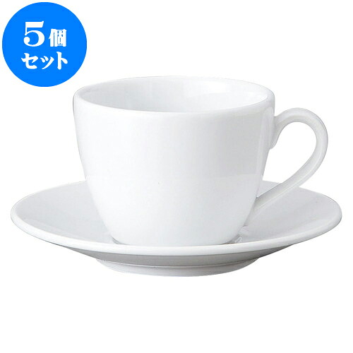 5個仕掛ける 洋陶開けっ広げ GIGA（白磁強化因子お役目用） 珈琲C/S [ C 11.6 x 8.8 x 6.5糎 ・ 220竓 ][ S 14.5 x 2.3糎 ] 食べ物屋 はたご屋 和食器 飲食店 お役目用 食器仕掛ける