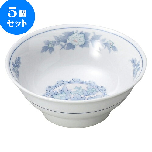 5個セット 中華オープン 三色牡丹 6.5反高台丼 [ 20.5 x 8.5cm ] | 人気 おすすめ 食器 洋食器 業務用 飲食店 カフェ うつわ 器 おしゃれ かわいい ギフト プレゼント 誕生日 贈答品 食器セット 食器セット｜せともの本舗