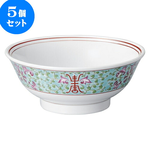 5個セット 中華オープン 緑彩宝華 6.8高台丼 [ 21 x 8.5cm ・ 1,400cc ] | 人気 おすすめ 食器 洋食器 業務用 飲食店 カフェ うつわ 器 おしゃれ かわいい ギフト プレゼント 誕生日 贈答品 食器セット 食器セット｜せともの本舗